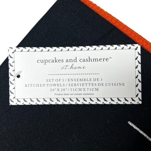 Cupcakes and Cashmere Halloween Kitchen Towels Set of 3 Ghost Pumpkin Bat - Picture 5 of 5